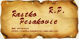 Rastko Pešaković vizit kartica